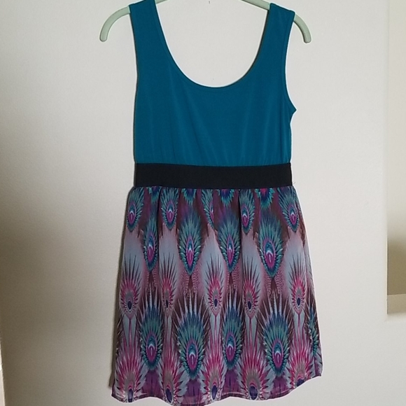 Xhilaration Dresses & Skirts - Xhilaration - peacock feather dress - M